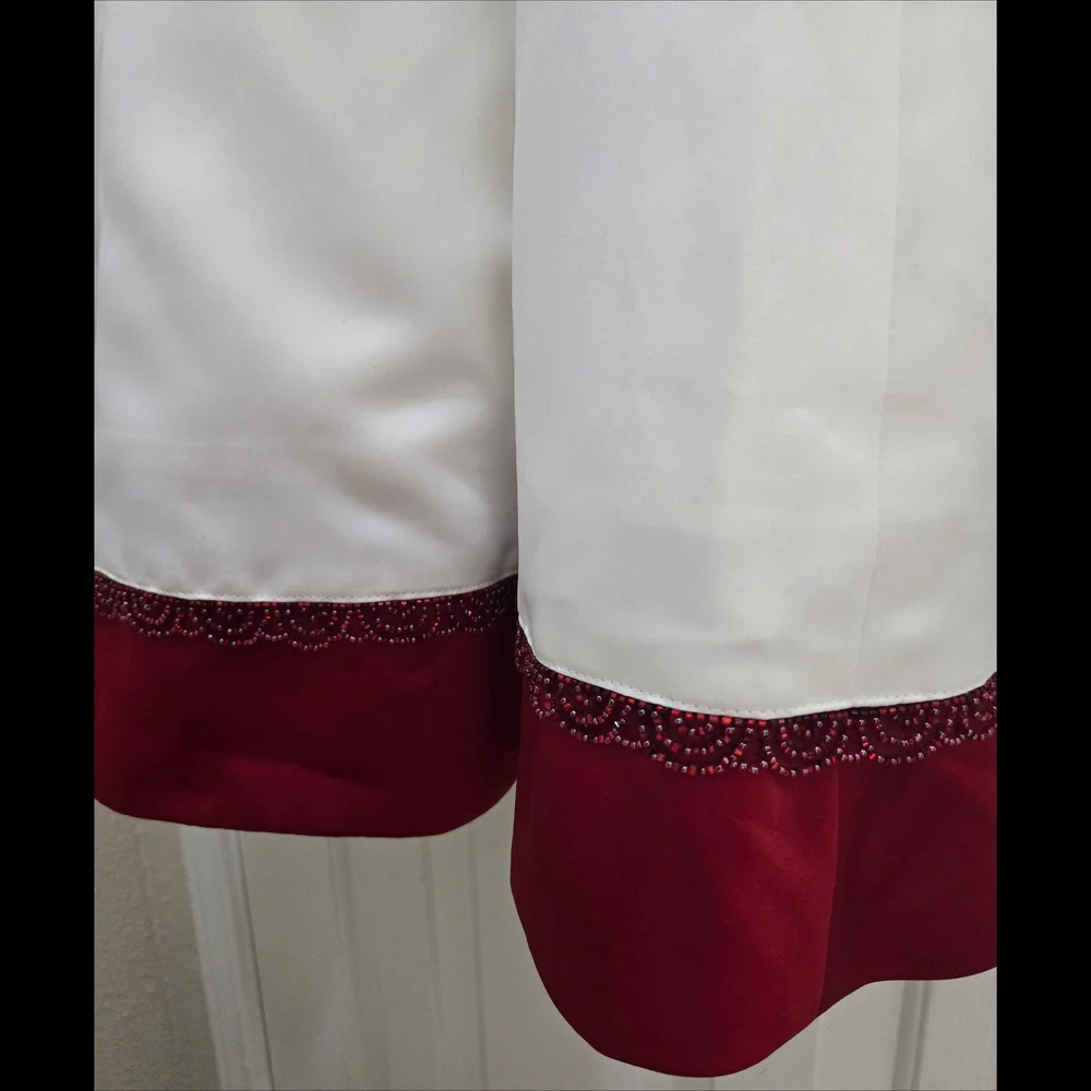 David's Bridal Ivory Red Gown Formal Swarovski Crystal Kids Girls Size 6 EUC - Picture 5 of 7